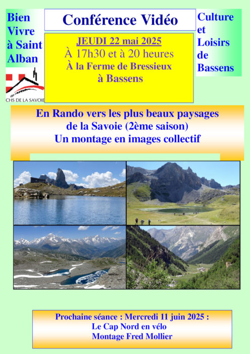 Conférence vidéo « En Rando vers les plus beaux paysages de la Savoie »